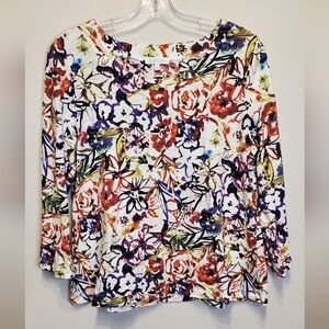 351. Habitat Painted Floral Top